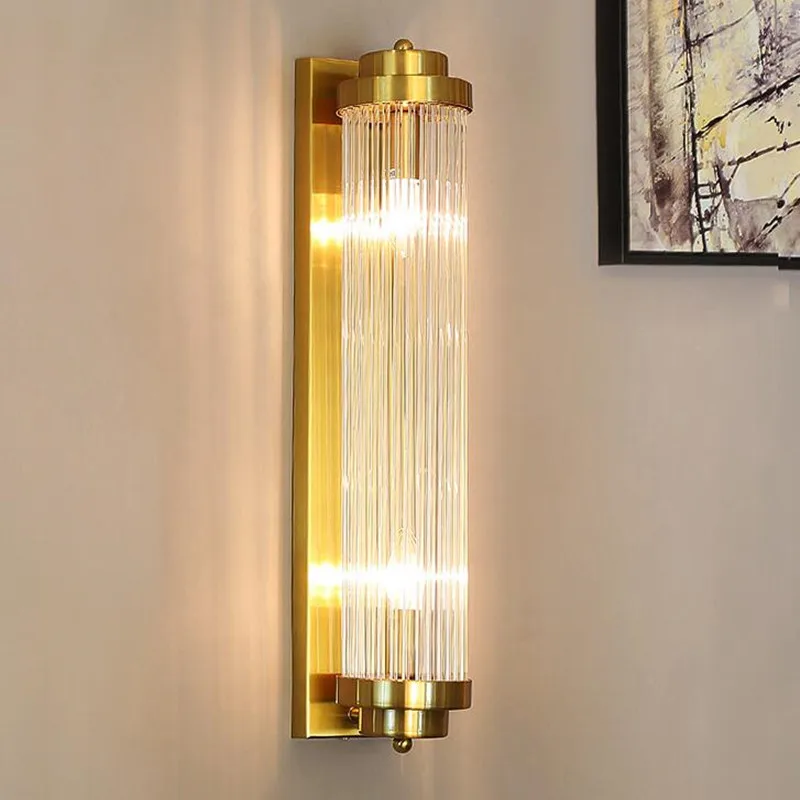 

Living room rose gold wall lamp bedroom titanium classic glass silver chrome simple modern gold bronze lamp