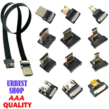 

FPV Micro HDMI Male 90 Degree Adapter to Micro HDMI Adapter Female FPC Ribbon Flat HDMI Cable Pitch 20pin for Aerial Photography