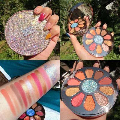 02 PigmentedShimmer Eyeshadow Palette paleta Sombra Makeup Shiny Palette Glitter Matte 11 Color Eyeshadow Pallete Metallic Cosmetic - Цвет: 02