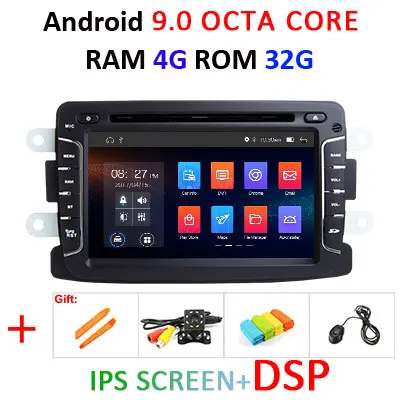 Ips DSP 4G 64G Автомобильный мультимедийный dvd-плеер Android 9,0 gps Авторадио для Duster/Captur/Lada/Xray 2/Logan 2/Dacia/Sandero Автомагнитола - Цвет: 9.0 4G 32G IPS DSP