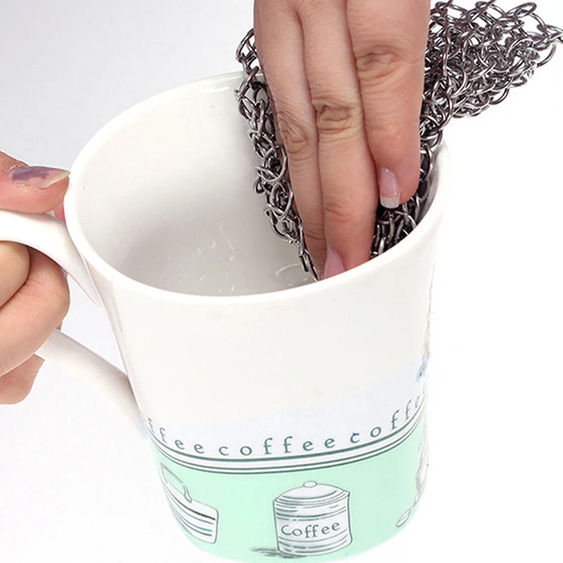 

Stainless Steel Cleaning Brush Rust Pot Round Square Small Ring Chainmail Scrubber Cast Iron Cleaner Rust Remover Scraper Brush