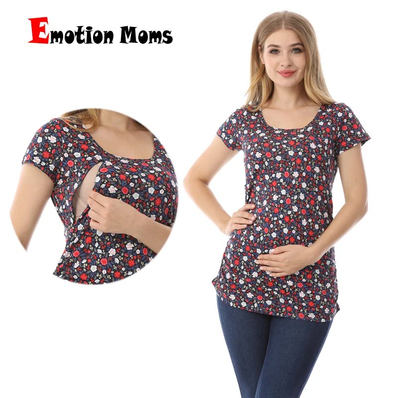 emoção mães de manga curta gravidez roupas para grávidas amamentação topos enfermagem roupas para grávidas camiseta