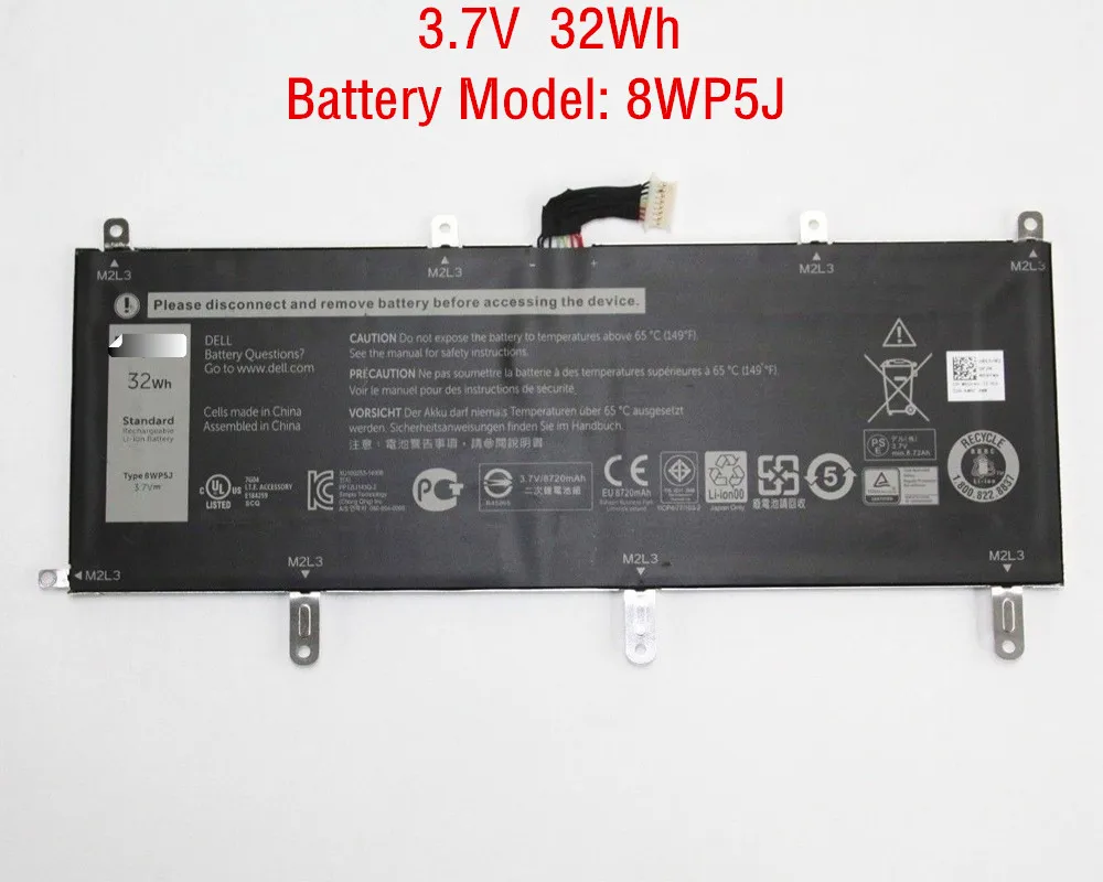 3,7 V 8720mAh 8WP5J Батарея для Dell Venue 10 Pro 5000 5055 69Y4H 069Y4H T14G