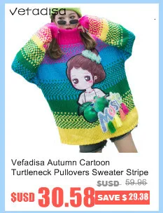 Vefadisa, красочные весенние хлопковые уличные свитера, Полосатые свитера с дырками, женские свитера с v-образным вырезом и длинным рукавом QYF371