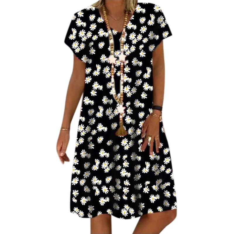 VICABO 28 Styles Summer Dress 2020 Plus Size Casual Women Clothing Patchwork Printed Loose Dresses Party Vintage Vestidos #w | Женская