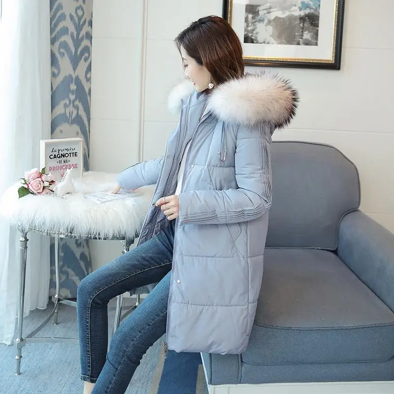 

2019 Winter New Style Cotton Coat Women's Korean-style Thick Loose Comfortable Mid-length BF Students Winter down Coat