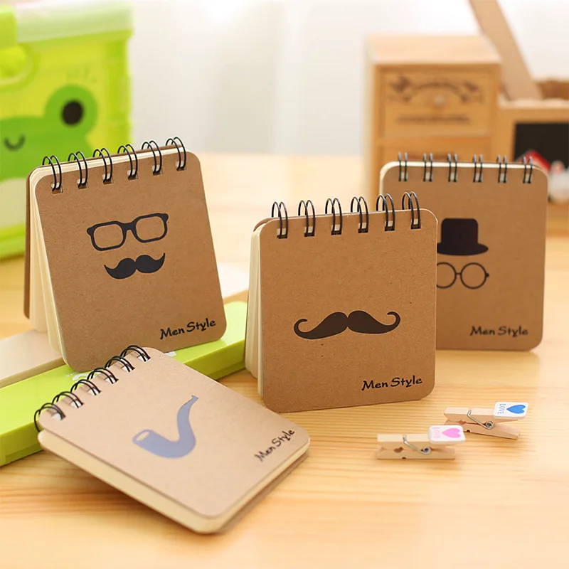 2 шт. милый маленький блокнот Крафт Бумага Обложка записная книжка Журнал Дневник