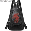 New Winter 3-in-1 Women Backpack Ladies Casual Embroidery Flowers Chest Bag Washed Soft Leather Women Shouldr Bag Mochila Mujer ► Photo 1/6