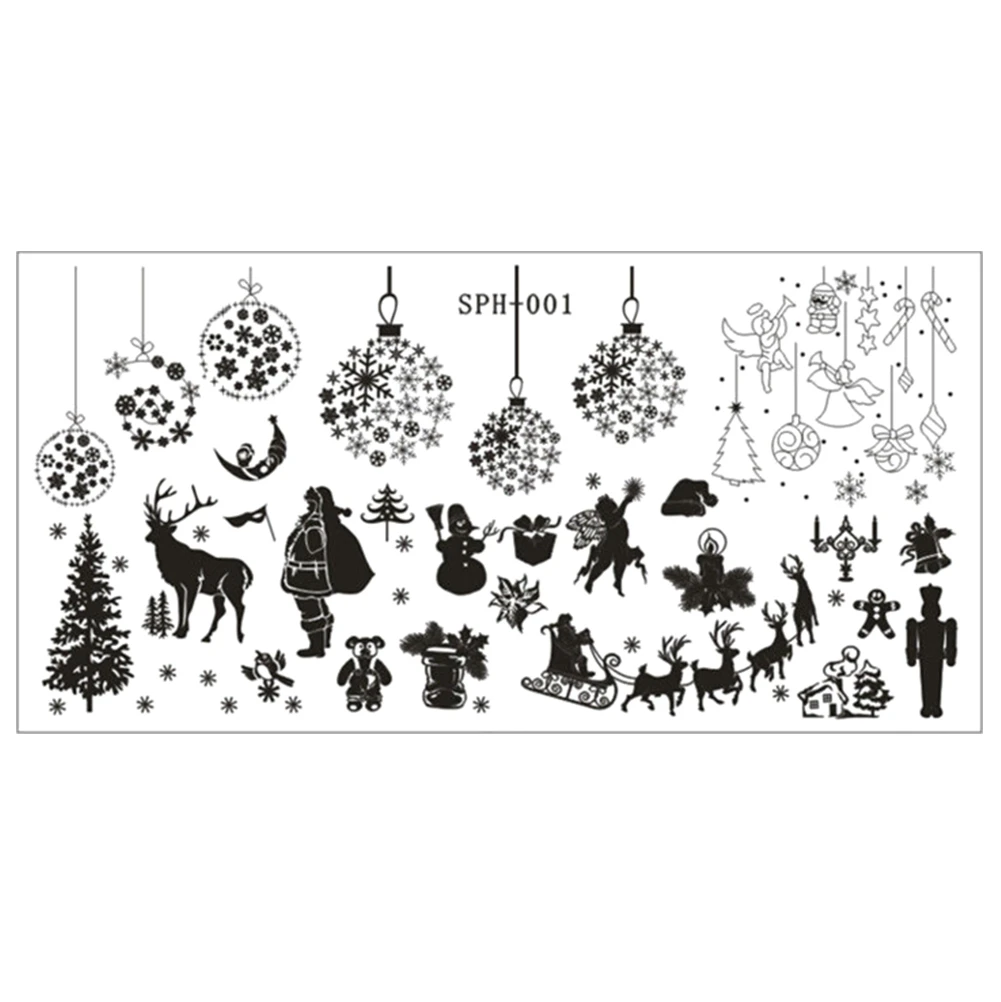 

1 Pc 12*6cm Stainless Steel Nail Art Image Halloween Christmas Stainless Steel Stamping Plates Stencils For Manicure Tools