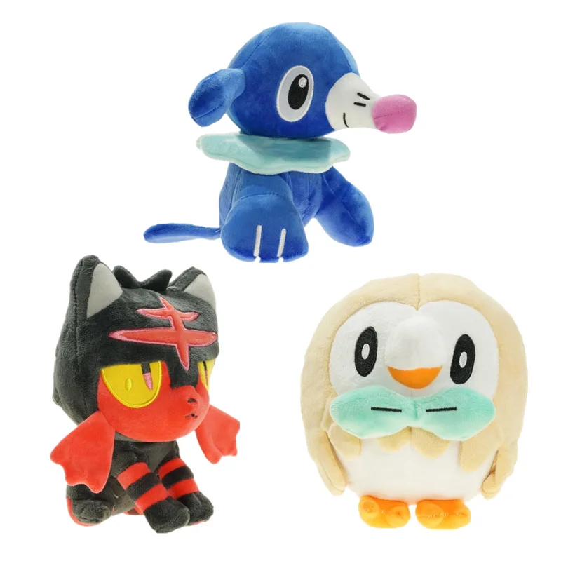 Новинка 30 см аниме Rowlet Popplio Litten Мягкие плюшевые игрушки материал плюшевые куклы игрушки подарок для детей