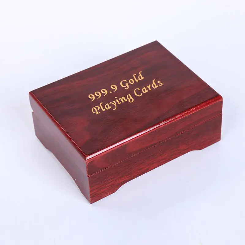 Подарочная деревянная коробка упаковка Черное золото игральные карты водонепроницаемые пластиковые покерные карты прочные креативные ПВХ карты игровые карты игральная коробка