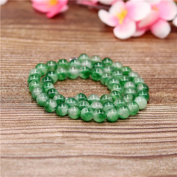 Натуральный зеленый 8 мм нефритовый бисер ожерелье жадеит ювелирные изделия Модные очаровательные аксессуары счастливый амулет Подарки для женщин ее мужчин