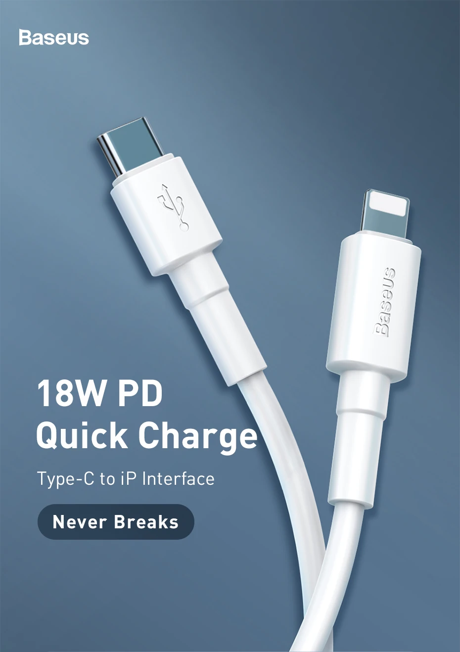 Baseus 18 Вт PD usb type C кабель для Lightning Кабель для iPhone 11 Pro Max XS Max 8 Plus Быстрая зарядка usb type-C кабель для передачи данных