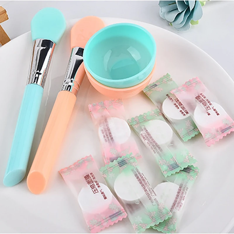 

10pcs Face Mask Paper Silicone Mask Brush Mask Mixing Bowl Set Soft Skin Care DIY Mud Mixing Face Mask Women Makeup