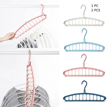 

11 Holes Clothes Hanger Organizer Rotatable Windproof Drying Racks Plastic Folding Wardrobe Storage Rack Hangers