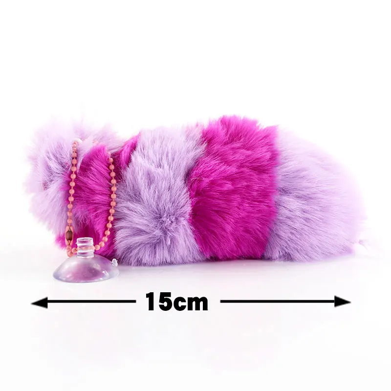 15cm 15-20 см фиолетовый Чеширский кот хвост плюшевые подвески игрушки Мягкая кукла брелок для детей Подарки - Цвет: 15cm