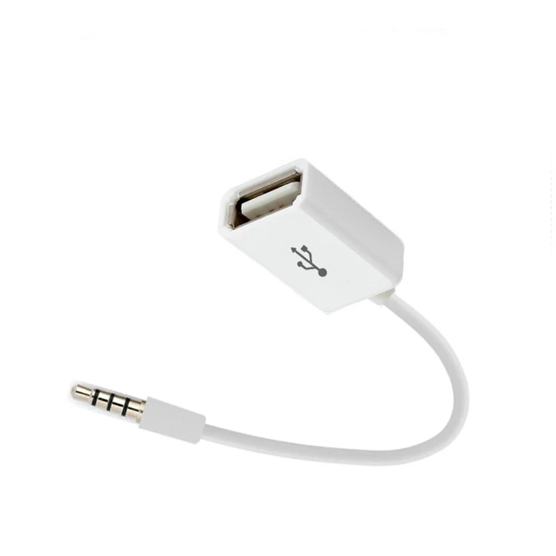 Car Mini Jack Cable MP3 Sync 3.5mm Male AUX Audio Plug To USB 2.0 Female Converter Cord Adapter for Accessories|Кабели VGA| |