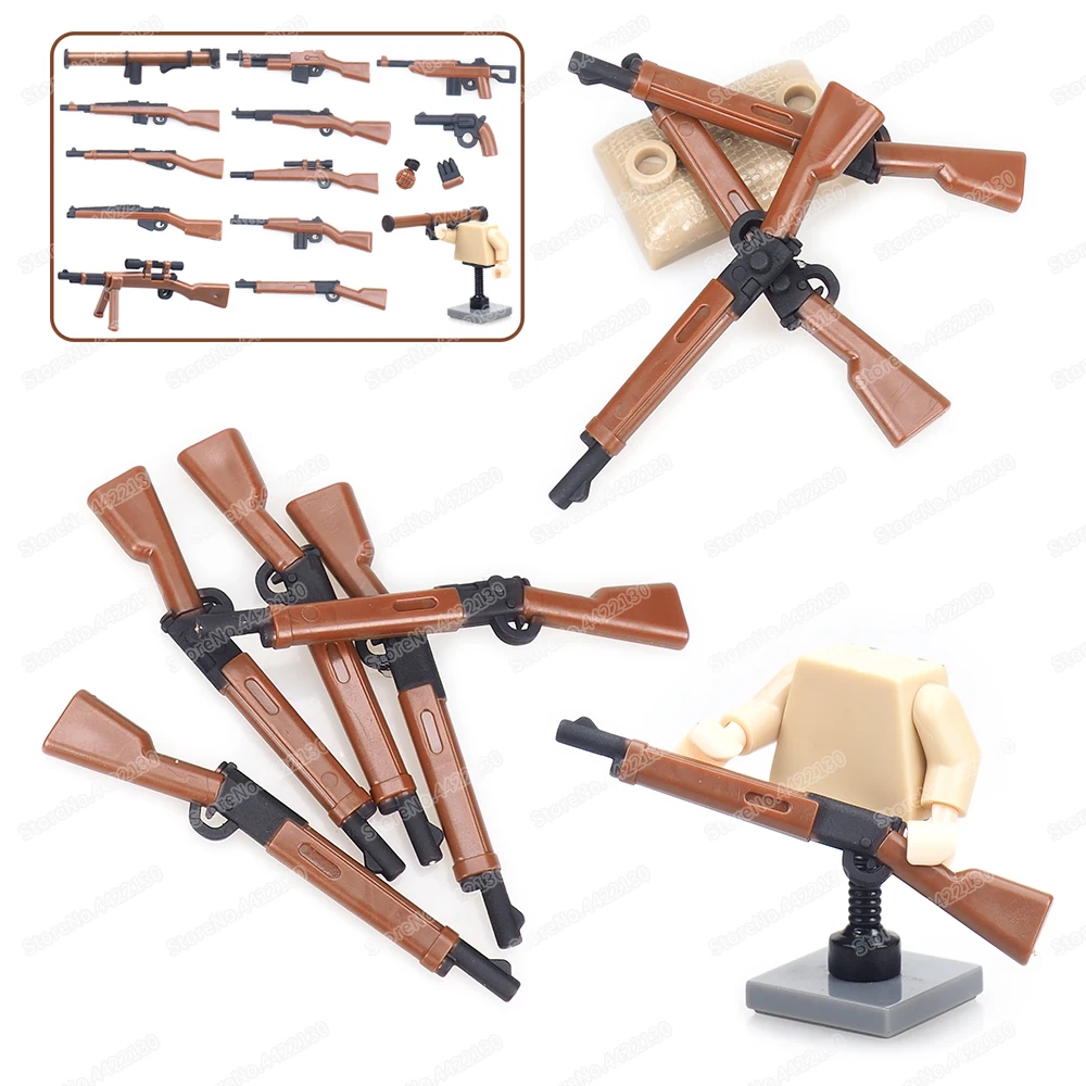 

Military French Army Lebel Rifle Manual Spraying Gun Weapons Building Block WW2 Figures Soldier War Equipment Model Gift Boy Toy