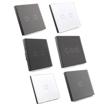 

Light switch with wall switch touch-sn glass remote control 1-way single black switch