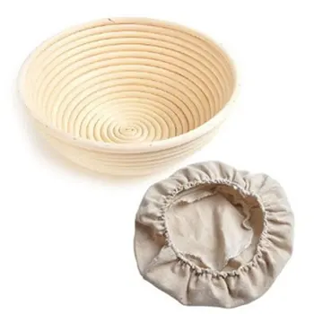 

European Fermented Rattan Basket Country Bread Round Rattan Bowl Basket Hand Woven Storage Basket Rattan Basket