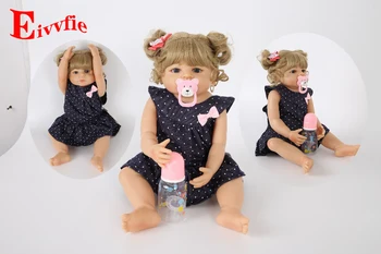 

23 Inch Bebes Reborn Girl Vinyl Doll Full Silicone Realistic Reborn Baby Dolls Princess Baby Doll Toy For Children Day lol Gifts