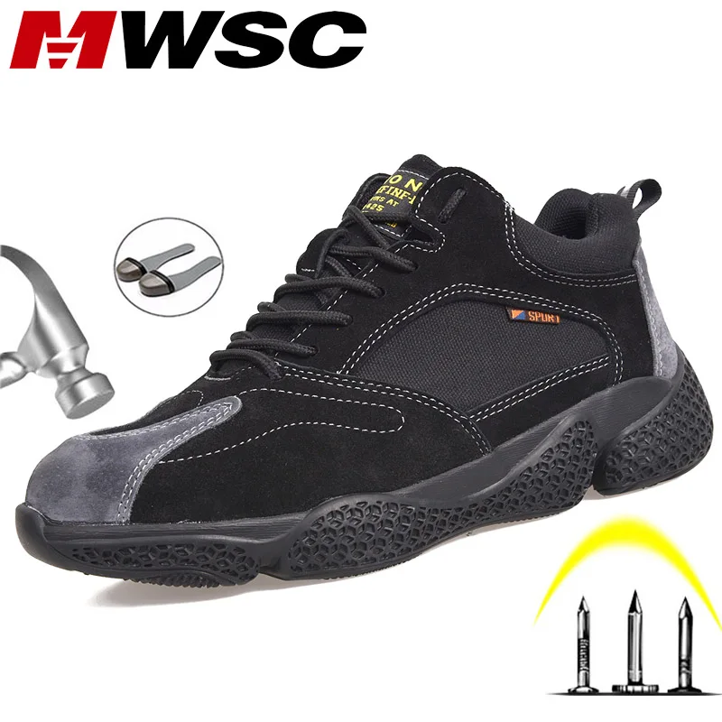 

MWSC Fashion Design Work Safety Shoes For Men Indestructible Construction Shoes Anti-smashing Steel Toe CaP boots Men Sneakers