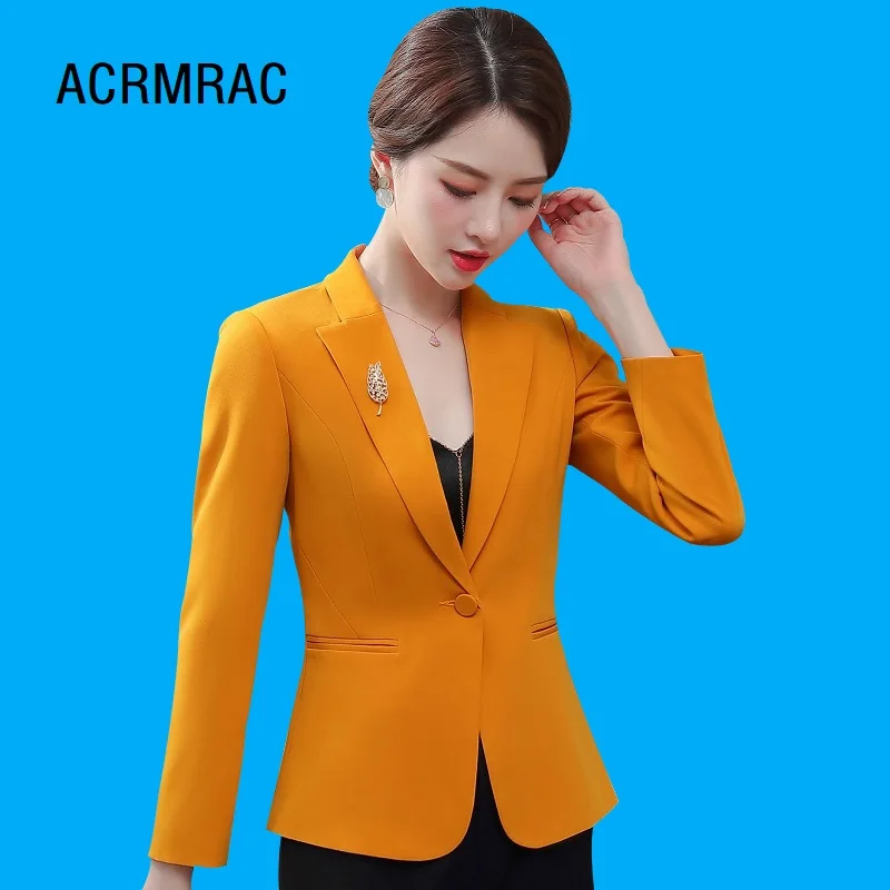 

Women jacket Slim autumn Solid color Long sleeve Blazers Woman 373