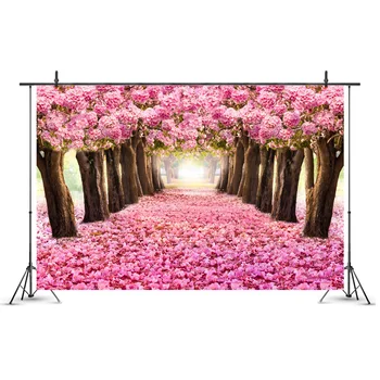

Romantic Flower Tree Road Party Backdrops Wedding Baby Shower Kids Birthday Party Decoration Poster Photography Background Props