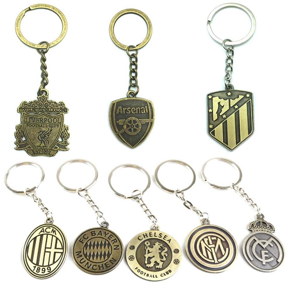 

Favorite Fans Soccer Football Club For Stainsteel Brass Pendants With Club Logo For Car & Motorcycle Keychain Key Rang Ring