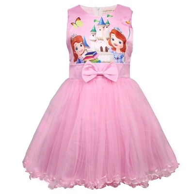 Платье для девочек; кружевные платья «София первая» для девочек; вечерние платья принцессы для малышей; костюм для дня рождения; одежда для детей - Цвет: DS073-Pink