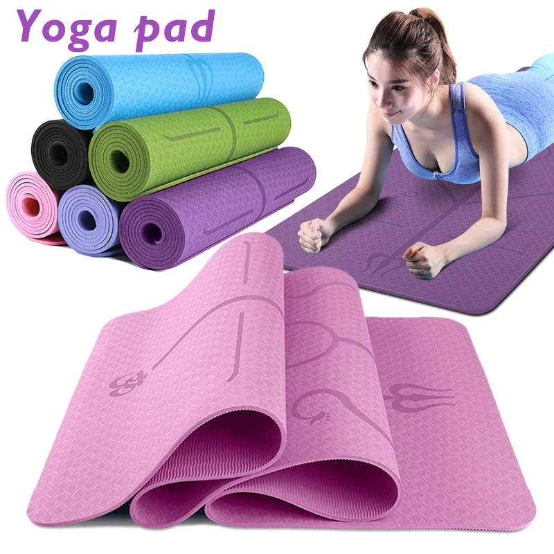 

TPE Yoga Mat with Position Line Non Slip Exercise Mat High Density For Beginner Fitness Gymnastic Mat 183cmX61cm FH99