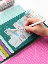 Planche à découper colorée A4 tapis de découpe, plaque de support pour couper le ruban washi et le papier 