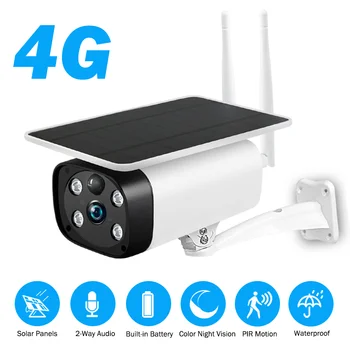 

4G LET Camera 1080P Color Night Vision Solar Rechargeable Battery Powered 3G SIM card CCTV IP Camera Outdoor Weatherproof PIR