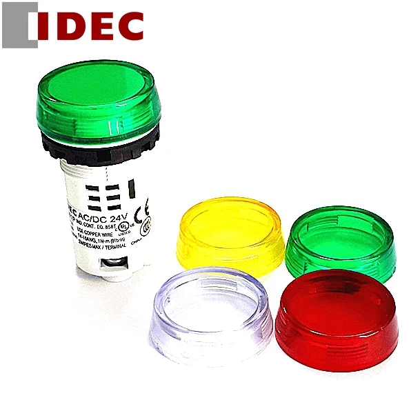 5 шт. IDEC переключатель YW1P-1BUQ4G YW1P-1BUQ4R W Y AC/DC 24V YW1P-1UQM3G YW1P-1UQM3R W Y AC 230/240V светодиодный круговой индикатор