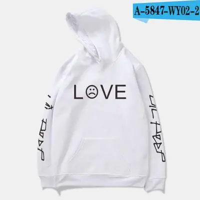 Модные хлопковые толстовки Lil с открытым капюшоном Love Lil. Peep для мальчиков и девочек, уличная одежда, Классический пуловер с капюшоном, женская одежда - Цвет: Бежевый