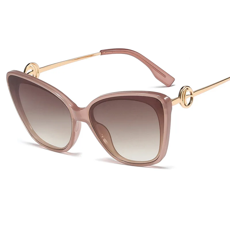 Sunglasses Women Vintage Retro Flat Top Oversized Sun Glasses cat Pilot Luxury Designer Large Black Shades with box FML
