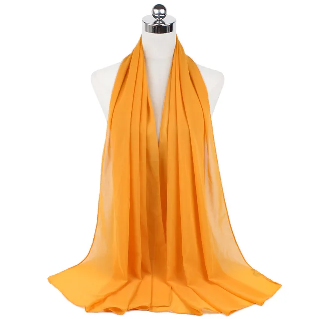 High Quality Good Stitching Stitch Plain Premium Heavy Chiffon Hijab Scarf Malaysian Women's Scarves Hijabs Long Shawl Shawls 59