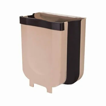 

New Creative Wall Mounted Folding Waste Bin Kitchen Cabinet Door Hanging Trash Bin Can Rubbish Container Box