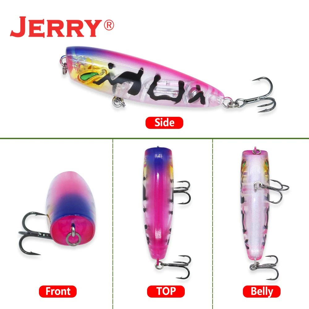 Jerry Stopper Topwater Fishing Lure Set Bass Trout Plug Ultralight Hard Bait 5cm 4.3g Floating Popper Artificial Bait