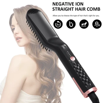 

3 in 1 Hair Straightener Brush Beard Straightener Hair Straightening Irons Hair Comb Brush