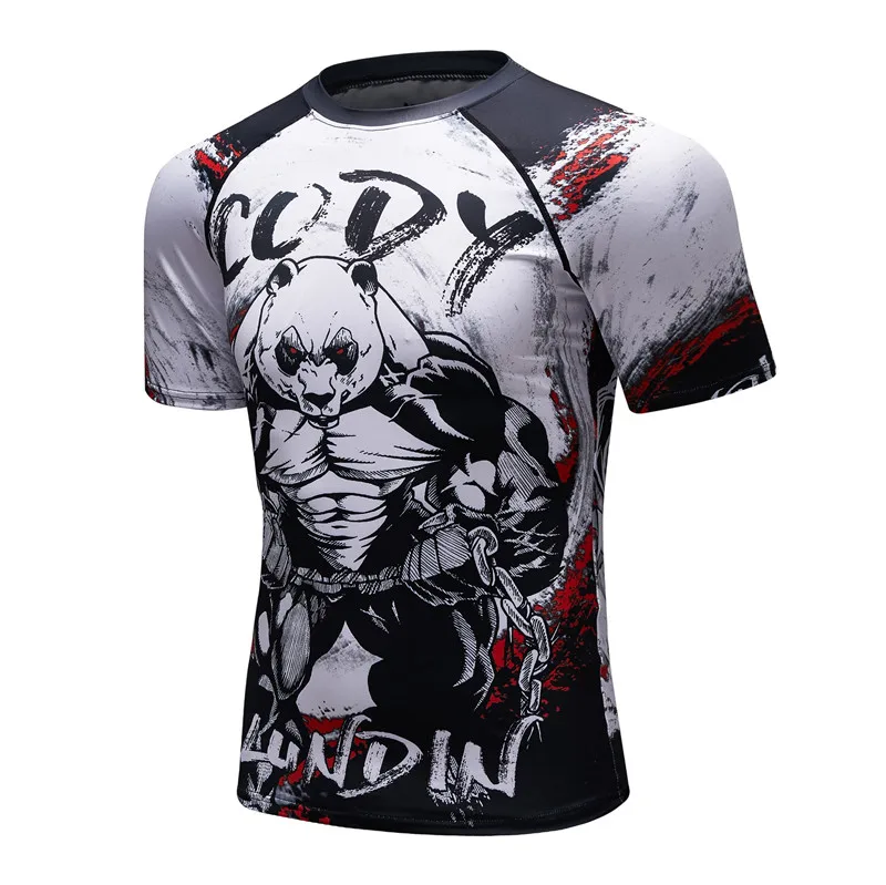 Компрессионный мужской спортивный Рашгард для MMA Jiu Jitsu футболка+ брюки для фитнеса боксерские майки набор BJJ Муай Тай тренажерный зал Рашгард спортивный костюм