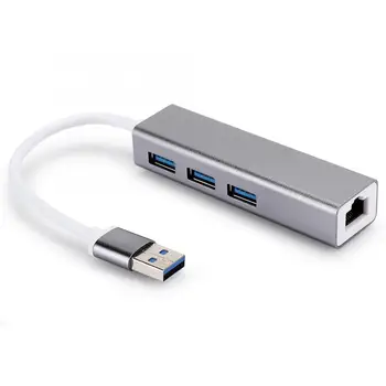 

DM-HE83 Aluminium Alloy Wired Networking Card 100M USB + 3.0 HUB Adapter USB to RJ45 Ethernet Adapter