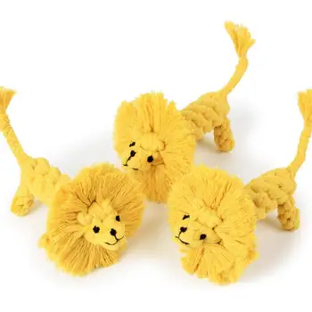 

1pcs Dog Rope Toy Interactive Toy For Dog Modeling Cotton Rope Weaving Lion 15.5cm Pet Dog Multi-strand Knot Resistant Molar Toy