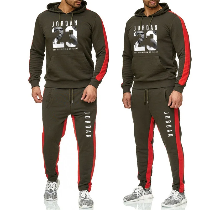 Seller Men's Fashion Tracksuit Casual Sportsuit Men Hoodies/Sweatshirts Sportswear JORDAN 23 Coat+Pant Tracksuit Men Set Brand Clothing