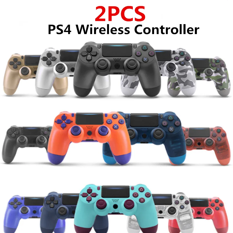 2PCS PS4 Controller Wireless Bluetooth Dual Vibration Gamepad Joystick For PS3 PC Desktop Computer Laptop iPad Mobile Phone