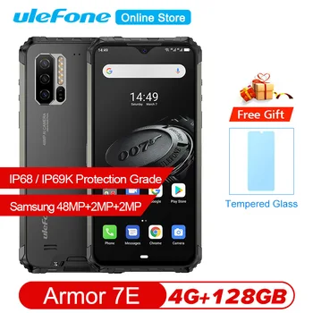 

Ulefone Armor 7E Smartphone 4GB+128GB Rugged Mobile Phone Waterproof IP68 Global Version Android 9.0 Octa Core NFC wireless