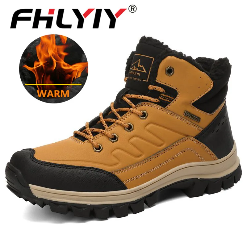 

Fhlyiy Brand New Autumn Winter Cow Split Leather Men Boots Comfortable Motorcycle Boots Men Footwear Rubber Ankle Boots Size 46