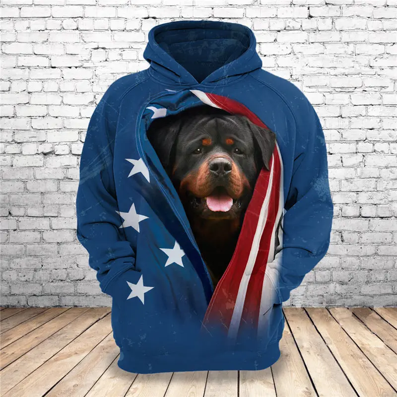 Мужская толстовка с объемным принтом немецкая овчарка мопс пудель Doberman