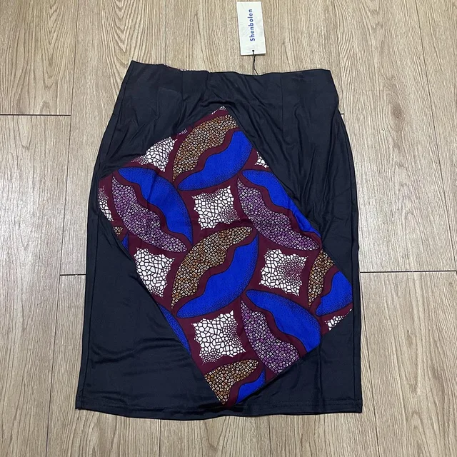 New African Women's Dress National Characteristics Batik Printed Polyester Half Skirt Short Dress Dress as picture