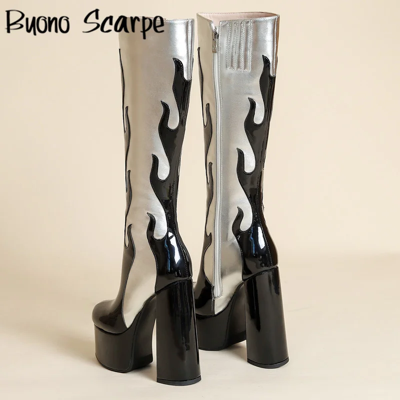 Country Flame Knee High Boots main image 1